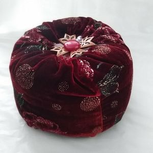 Pincushion Brooch Holder Velvet Floral Vintage Cabochon Brooch